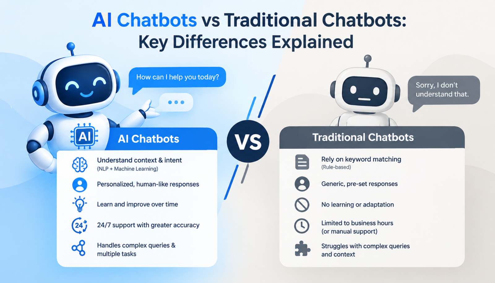 AI Chatbots vs Traditional Chatbots: Key Differences Explained